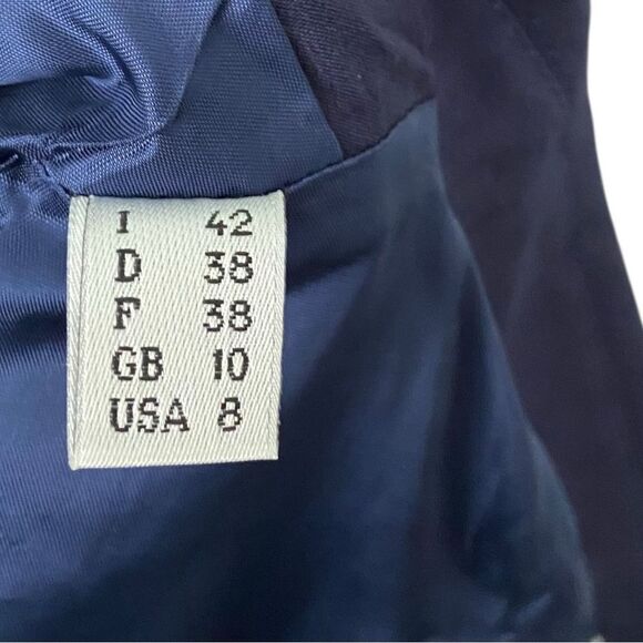 Cheap and Chic By Moschino Made in Italy Crop Log Sleeve Front Zip Navy Jacket 8 - Picture 6 of 7